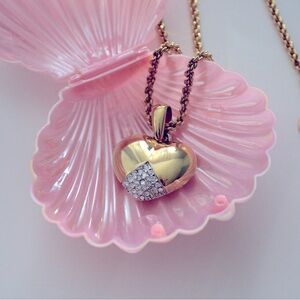Mario Valentino Gold Chain HEART necklace | Vintage 1990s Valentino V Necklace